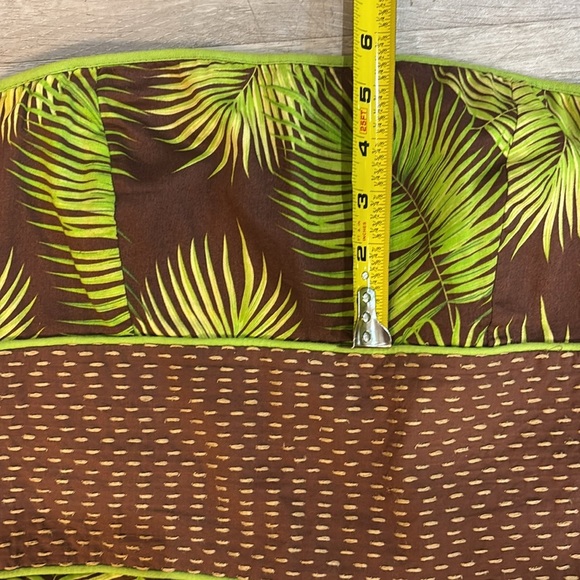 EUC Free People Tropical Palm Fern Strapless Swing Dress Size 12 - Picture 10 of 11